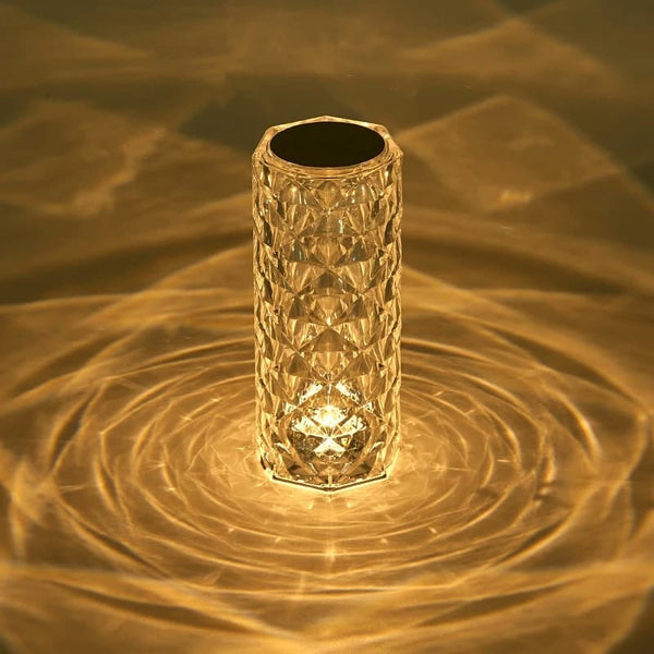 Crystal Diamond Lamp, 3 Color Changing Rose Crystal Diamond Table Lamp